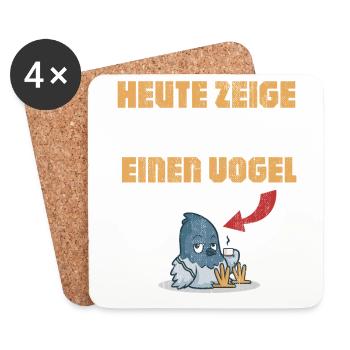 Oiseau pour les farceurs et les amateurs d’humour nerd - Dessous de verre (lot de 4) - blanc - Devant