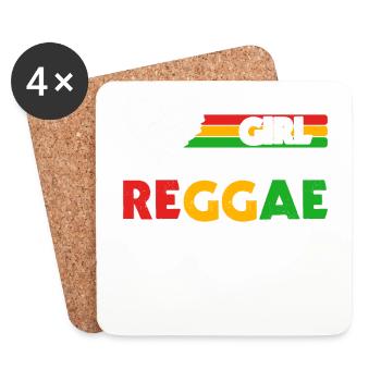 Rastafari Girl, Festival Rasta Jamaica Reggae - Coasters (set of 4) - white - Front
