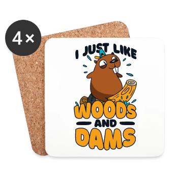 Ich mag einfach Woods And Dams Castor Canadensis - Untersetzer (4er-Set) - Weiß - Vorne