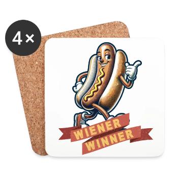 Wiener Winner 4th Of July Memorial Day - Untersetzer (4er-Set) - Weiß - Vorne