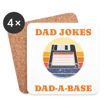 Retro Vintage Daddy 60s 70s 80s 90s Party Costume - Coasters (set of 4) - white - Front