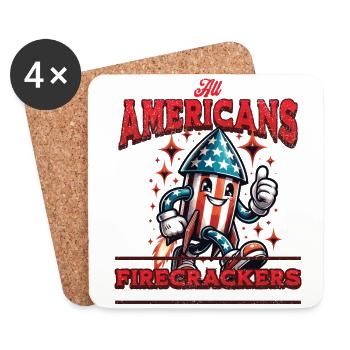 All American Firecrackers Funny Fireworks Design - Coasters (set of 4) - white - Front