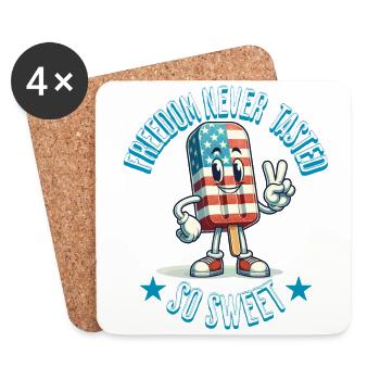 Taste of Freedom 4 juillet Ice Cream Design - Dessous de verre (lot de 4) - blanc - Devant