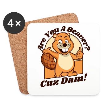 Êtes-vous un castor Cuz Dam Amérique du Nord Eurasien - Dessous de verre (lot de 4) - blanc - Devant