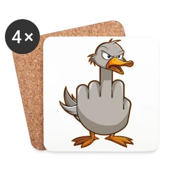 Ultimate fun seagull outfit! Perfect and Nerds - Coasters (set of 4) - white - Front