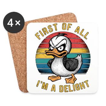 First Of All I'm A Delight Fierce Cat Humor - Coasters (set of 4) - white - Front