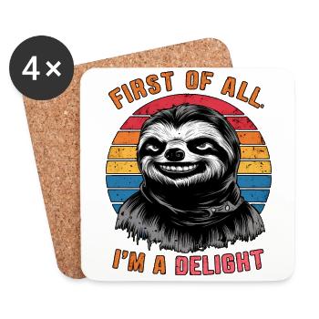 First Of All I'm A Delight Fierce Cat Humor - Coasters (set of 4) - white - Front