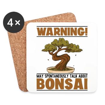 Kann spontan über Bonsai Penjing Bonsai sprechen - Untersetzer (4er-Set) - Weiß - Vorne