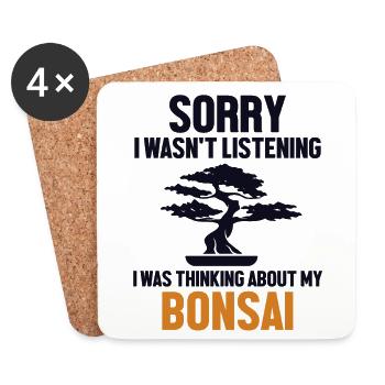 Dachte an meinen Bonsai Indoor Bonsai - Untersetzer (4er-Set) - Weiß - Vorne