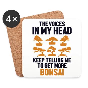 Voices Telling Me To Get More Bonsai Penjing - Coasters (set of 4) - white - Front