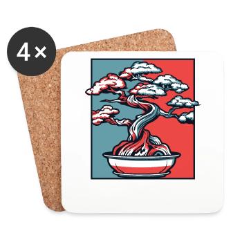 Bonsai Portrait Bonsai Pots Penjing Indoor Bonsai - Coasters (set of 4) - white - Front