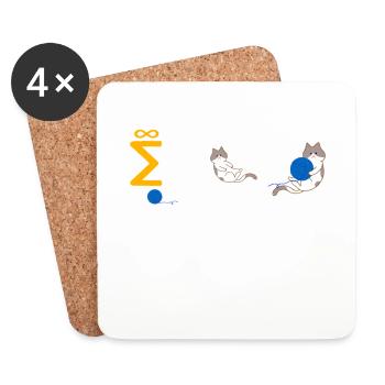 String Theory Nerd Schrödinger's Cat - Coasters (set of 4) - white - Front
