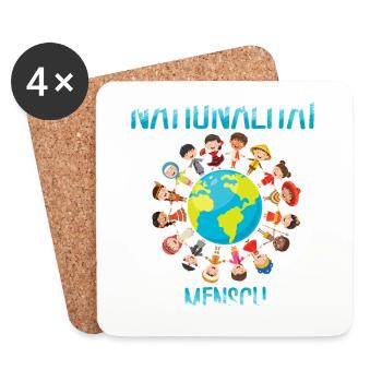 against racism, against the right, against Nazis, love - Coasters (set of 4) - white - Front