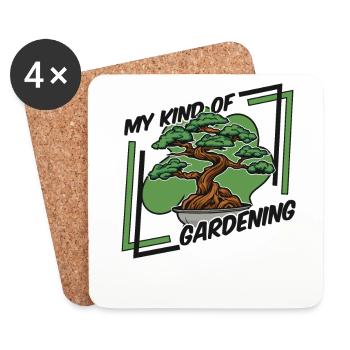 Mon genre de jardinage Pots à bonsaï Penjing - Dessous de verre (lot de 4) - blanc - Devant