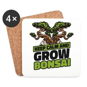 Bewahren Sie Ruhe und züchten Sie Bonsai Bonsai Schalen Penjing - Untersetzer (4er-Set) - Weiß - Vorne