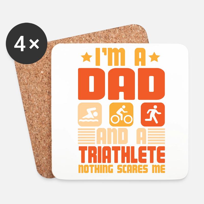 I'm A Dad And A Triathlete Nothing - Untersetzer (4er-Set) - Weiß