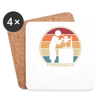 Retro Wissenschaft Psychologie DNA Profiler Forensik - Untersetzer (4er-Set) - Weiß - Vorne