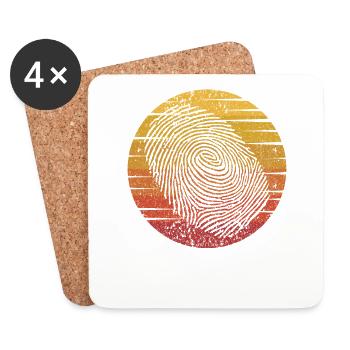 Retro Digitale Forensik Wissenschaft Forensiker - Untersetzer (4er-Set) - Weiß - Vorne