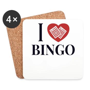 J’adore Bingo Daubers Professional Caller Bingo - Dessous de verre (lot de 4) - blanc - Devant