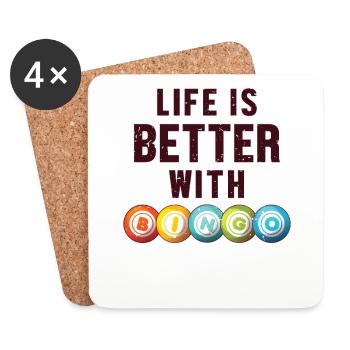 Life is Better with a Bingo Daubers Professional - Coasters (set of 4) - white - Front