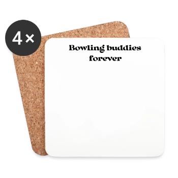 Bowling - Bowling buddies forever - Untersetzer (4er-Set) - Weiß - Vorne