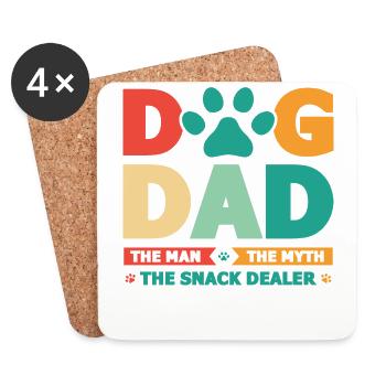 Vintage Dog Dad Dog Lover Animal Lovers Dog - Coasters (set of 4) - white - Front