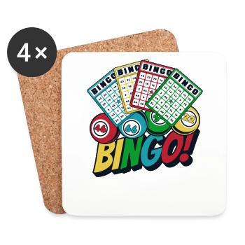 Daubers Professional Caller Bingo Lover Bingo - Dessous de verre (lot de 4) - blanc - Devant
