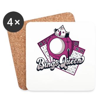 Bingo Queen Professional Caller Daubers Bingo - Dessous de verre (lot de 4) - blanc - Devant