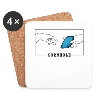Michelangelo Creation of Adam Cornhole Game - Coasters (set of 4) - white - Front