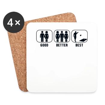 Bon Meilleur Meilleur Cornhole Bean Bag Plateaux de jeu - Dessous de verre (lot de 4) - blanc - Devant
