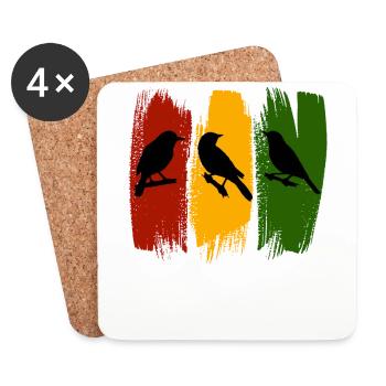 Rastafari Music Vibes Only Rasta Jamaica Reggae - Coasters (set of 4) - white - Front