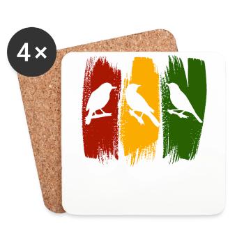Rastafari Music Vibes Only Rasta Jamaica Reggae - Coasters (set of 4) - white - Front