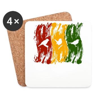 Rastafari Music Vibes Only Rasta Jamaica Reggae - Coasters (set of 4) - white - Front