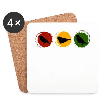 Rastafari Music Vibes Only Rasta Jamaica Reggae - Coasters (set of 4) - white - Front