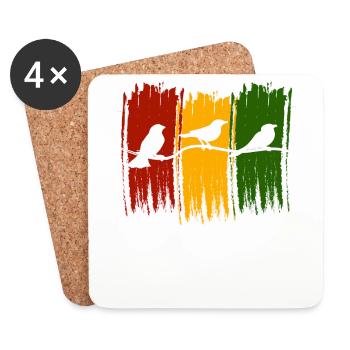 Rastafari Music Vibes Only Rasta Jamaica Reggae - Coasters (set of 4) - white - Front