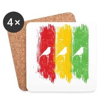 Rastafari Music Vibes Only Rasta Jamaica Reggae - Coasters (set of 4) - white - Front