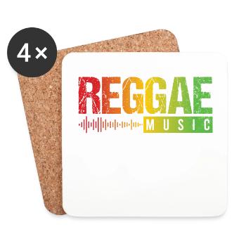 Rastafari Music Vibes Only Rasta Jamaica Reggae - Coasters (set of 4) - white - Front