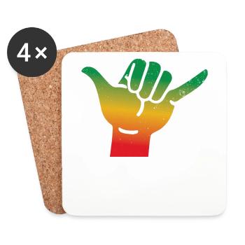 Rastafari Music Vibes Only Rasta Jamaica Reggae - Coasters (set of 4) - white - Front