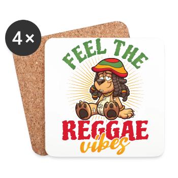 Rastafari Music Vibes Only Rasta Jamaica Reggae - Coasters (set of 4) - white - Front