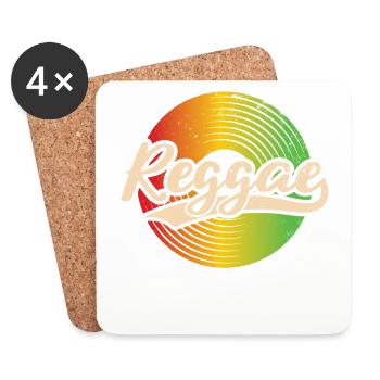 Rastafari Music Vibes Only Rasta Jamaica Reggae - Coasters (set of 4) - white - Front