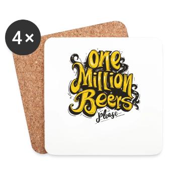 Eine Million Biere bitte - Lustiges Bier Meme - Untersetzer (4er-Set) - Weiß - Vorne