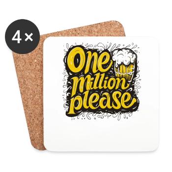 Eine Million Biere bitte Design für Bierliebhaber - Untersetzer (4er-Set) - Weiß - Vorne