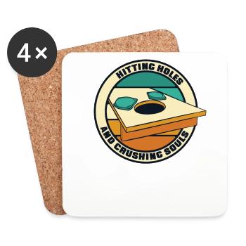Löcher treffen und Seelenbretter zerquetschen Sitzsack - Untersetzer (4er-Set) - Weiß - Vorne