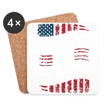 Amerikanische Flagge Fortis et Liber Patriotische Freiheit - Untersetzer (4er-Set) - Weiß - Vorne