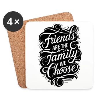 Freunde Sind Die Familie Die Wir Wählen - Untersetzer (4er-Set) - Weiß - Vorne