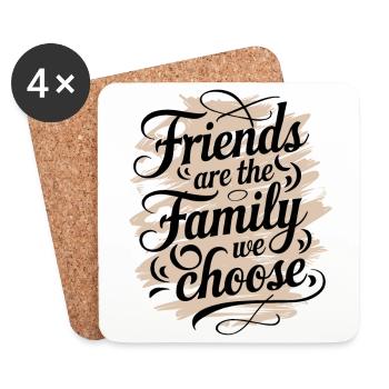 Les amis, c’est la famille que nous choisissons - Dessous de verre (lot de 4) - blanc - Devant