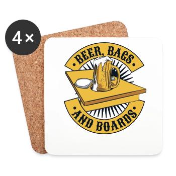 Biersäcke und -bretter Sitzsack Spielbretter Cornhole - Untersetzer (4er-Set) - Weiß - Vorne