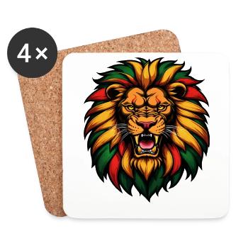 Rastafari Music Vibes Only Rasta Jamaica Reggae - Coasters (set of 4) - white - Front