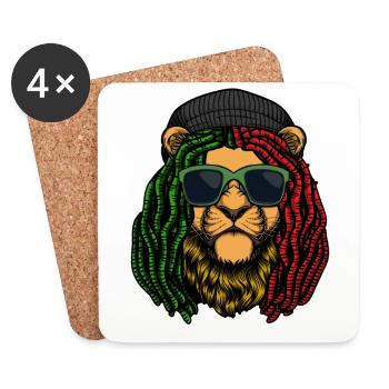 Rastafari Music Vibes Only Rasta Jamaica Reggae - Coasters (set of 4) - white - Front
