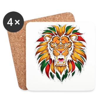 Rastafari Music Vibes Only Rasta Jamaica Reggae - Coasters (set of 4) - white - Front